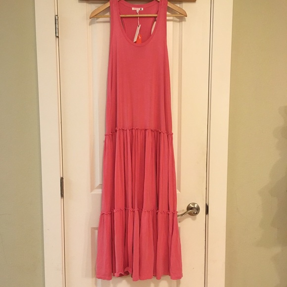NWT Anthropologie Sundry Tiered Light Red Dress - Picture 4 of 8
